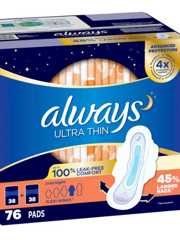 Always Ultra Thin Pads, 76 ct